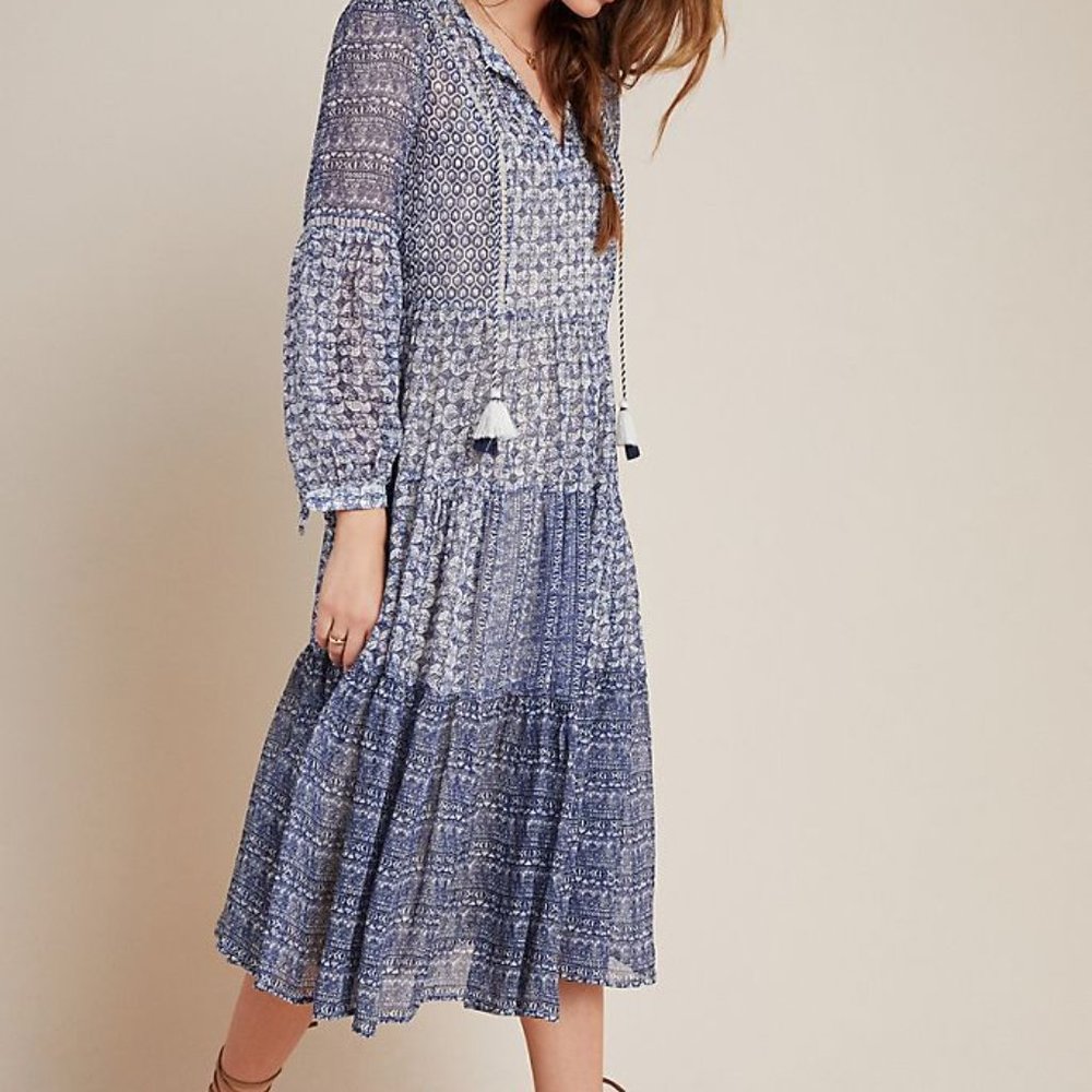Anthropologie S ~ Talulah Tiered midi dress